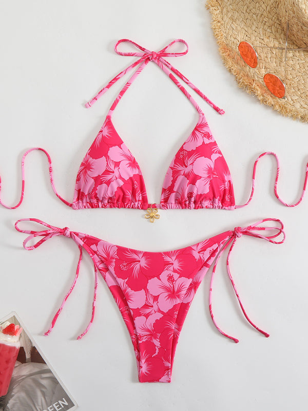 R&B | Blumenmuster Halterneck-Bikini