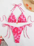 R&B | Blumenmuster Halterneck-Bikini