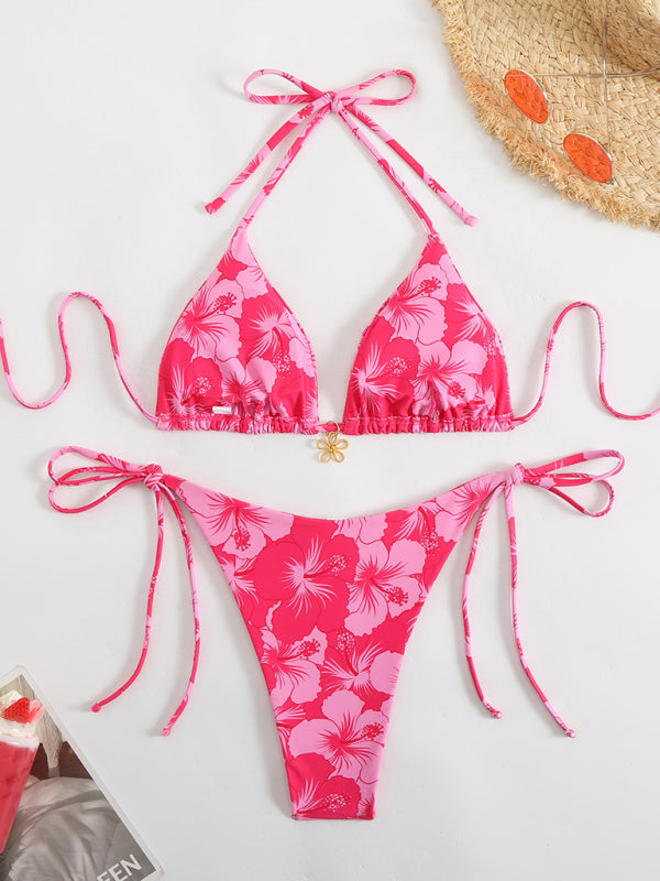 R&B | Blumenmuster Halterneck-Bikini