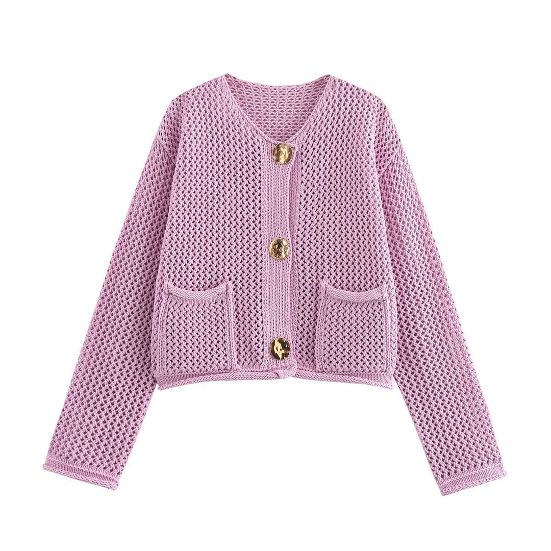 R&B | Strickjacke mit Goldenen Knöpfen Perfekt für Den Herbst