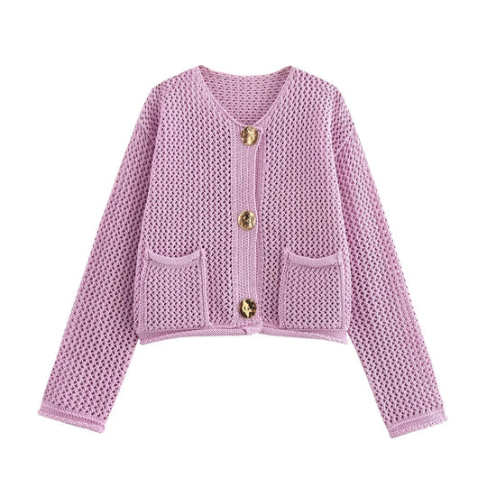 R&B | Strickjacke mit Goldenen Knöpfen Perfekt für Den Herbst