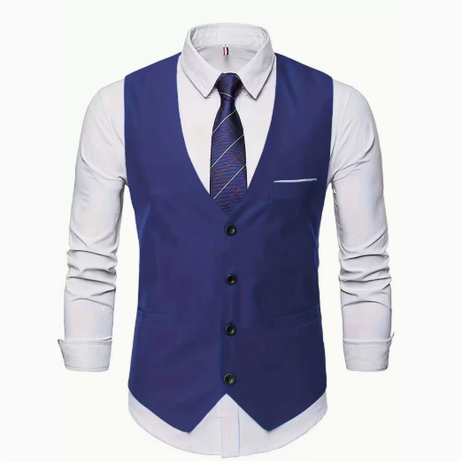 Herren elegante Anzugweste mit praktischen Taschen und modischem Design R&B