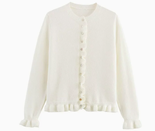R&B | Schicker Herbst-Cardigan mit Rüschen für Frauen