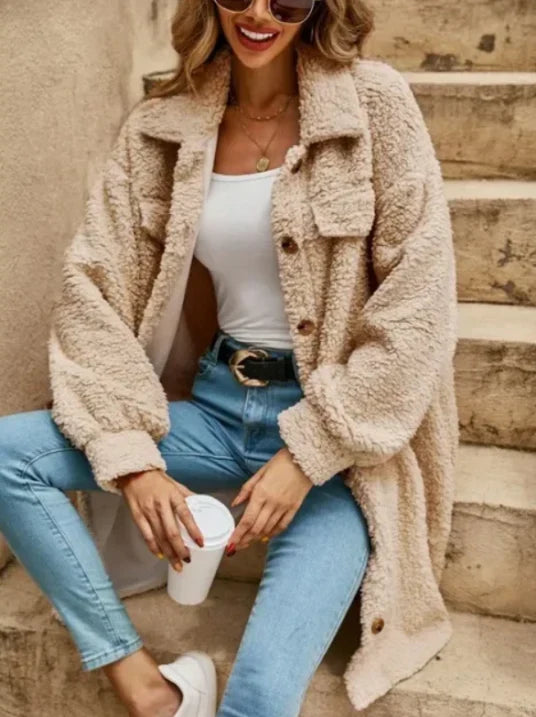 R&B | Übergroßer Damen-Teddy-Mantel Winter