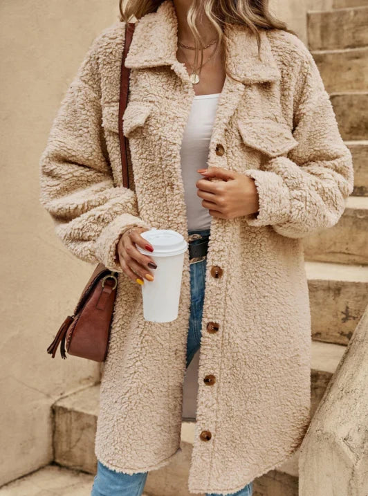 R&B | Übergroßer Damen-Teddy-Mantel Winter
