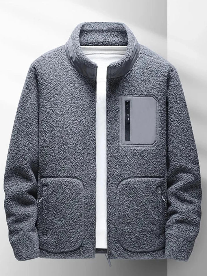 R&B | Herren Zip-Up Jacke - Hoher Kragen mit mehreren Taschen