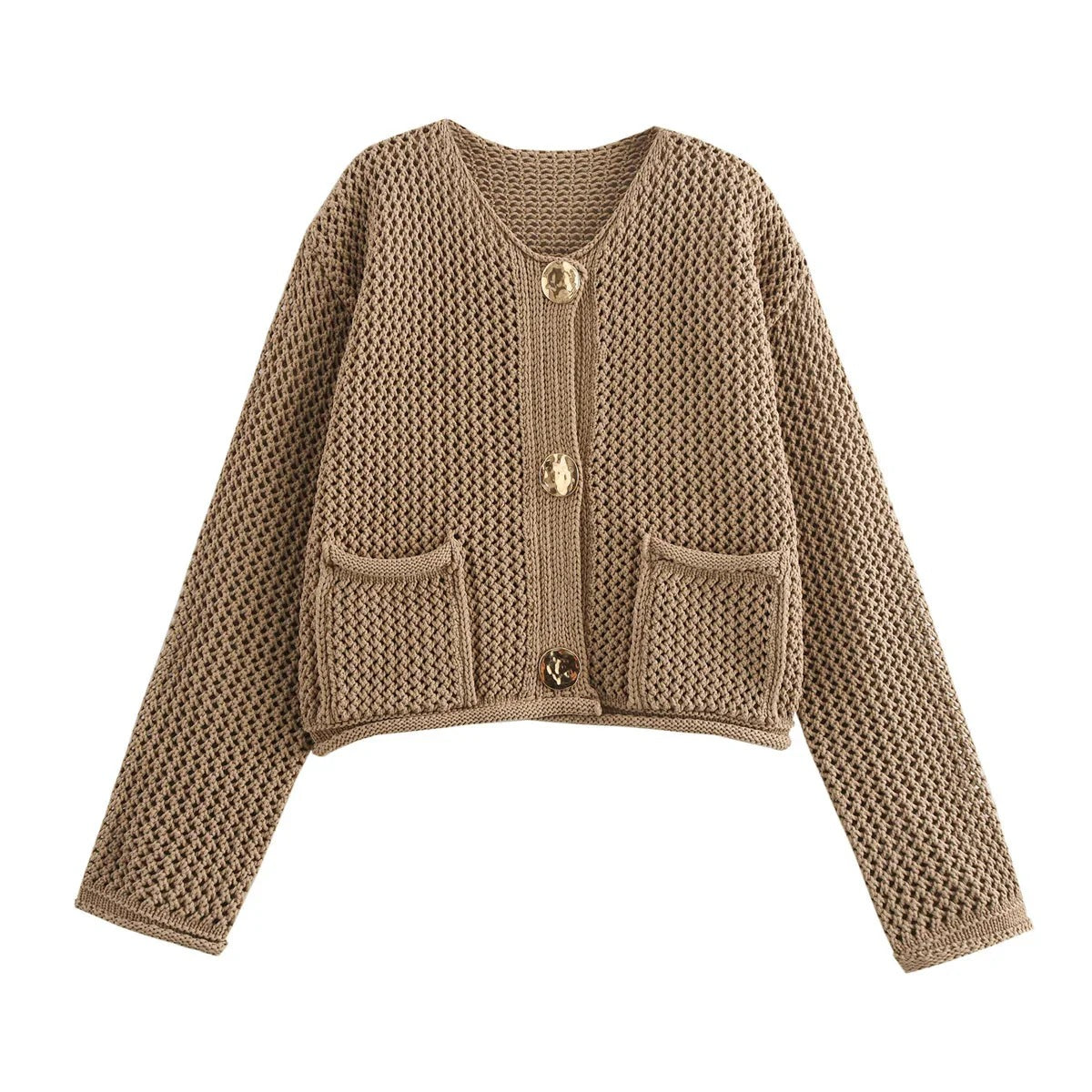 R&B | Strickjacke mit Goldenen Knöpfen Perfekt für Den Herbst
