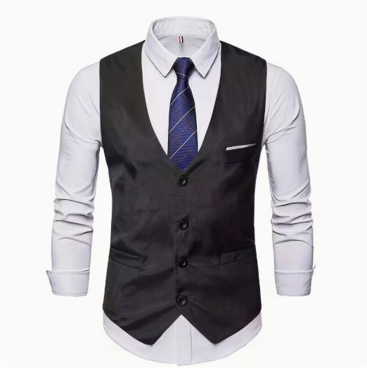Herren elegante Anzugweste mit praktischen Taschen und modischem Design R&B
