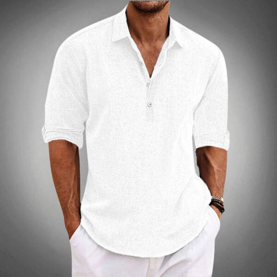 R&B | Herren Langarm-Poloshirt mit Knopfleiste