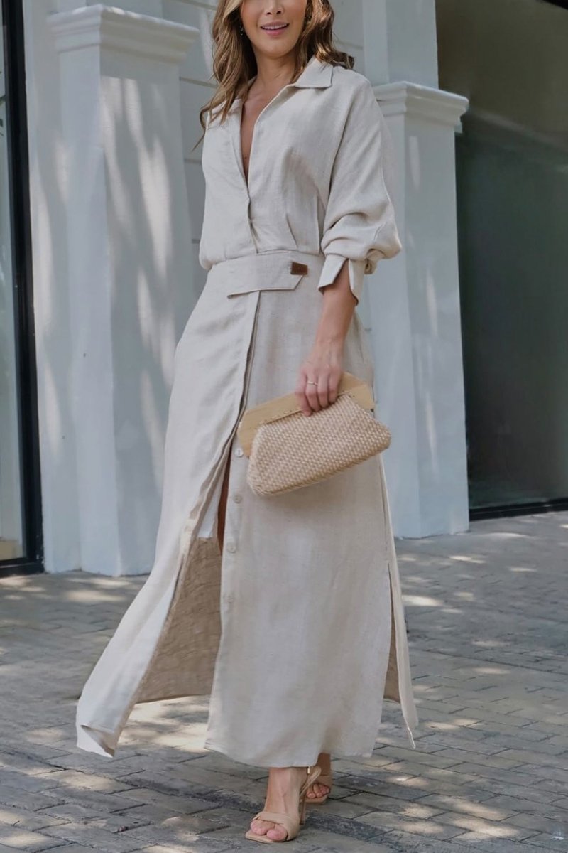 R&B | Klassisches Leinen-Maxi-Kleid