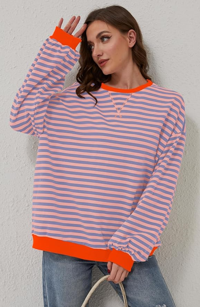 R&B | Lässiges Gestreiftes Sweatshirt Weich und Stilvoll Perfekt für Entspannte Tage