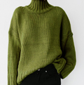 R&B | Stylischer grasgrüner oversized Cashmere-Rollkragenpullover ideal für den Winter