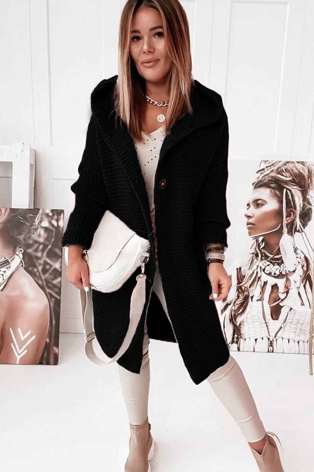 R&B | Chic Freizeitmantel mit Kapuze