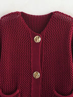 R&B | Strickjacke mit Goldenen Knöpfen Perfekt für Den Herbst