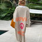 R&B | Oversize Strickjacke Mit Love & Peace Motiv