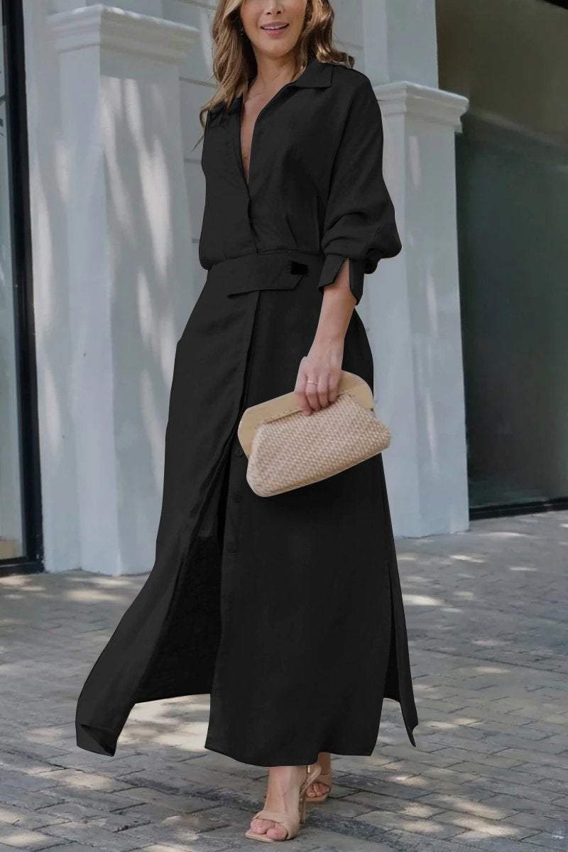 R&B | Klassisches Leinen-Maxi-Kleid
