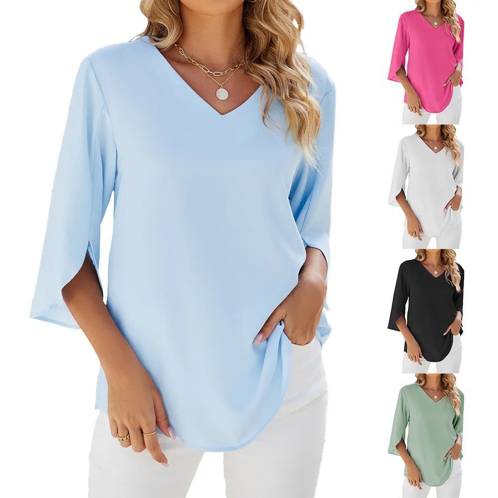 Sophie | Einzigartige Bluse mit V-Ausschnitt