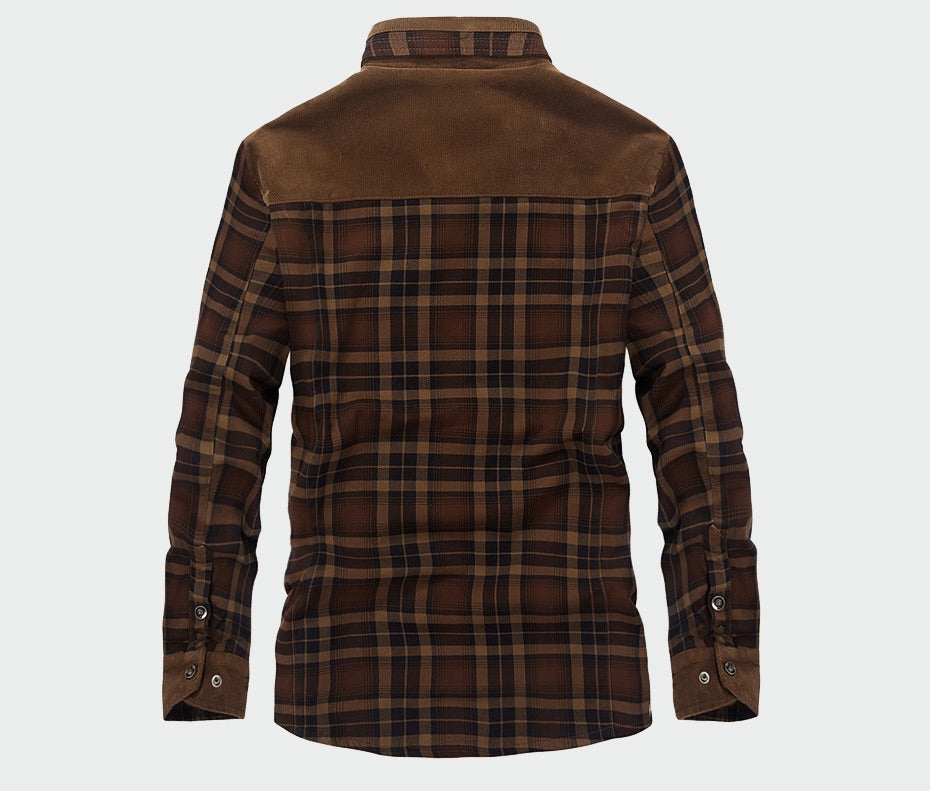 R&B | Herren Sherpa gefütterte Karo Hemdjacke