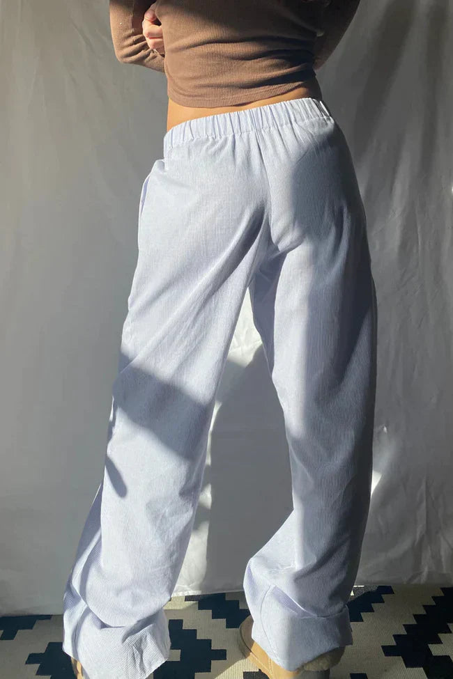 R&B | Loose fit Gestreift Elastisch Taille Hose