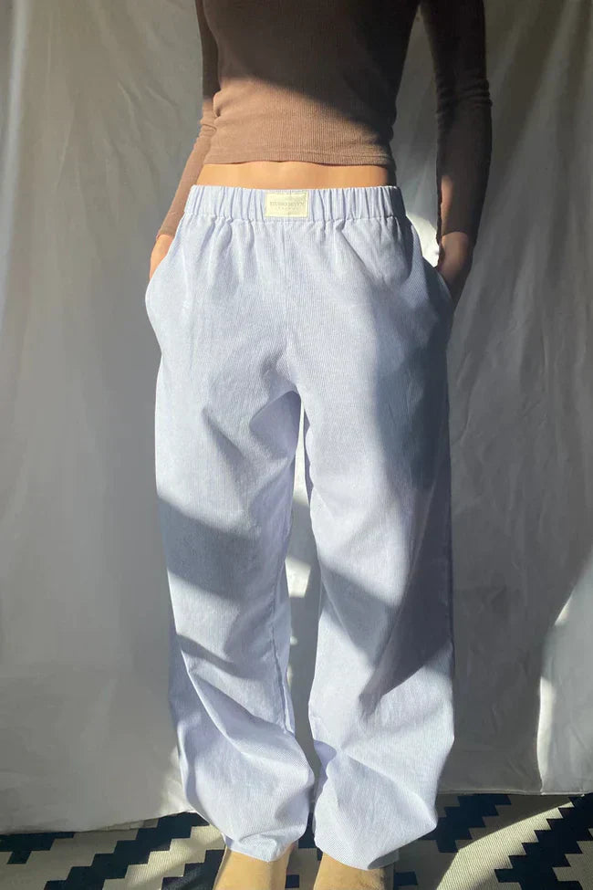 Heidi-Mode | Loose fit Gestreift Elastisch Taille Hose