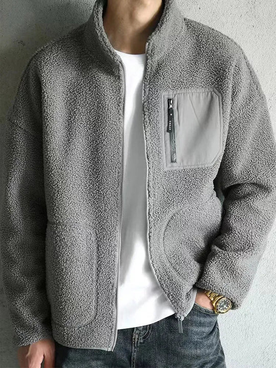 R&B | Herren Zip-Up Jacke - Hoher Kragen mit mehreren Taschen