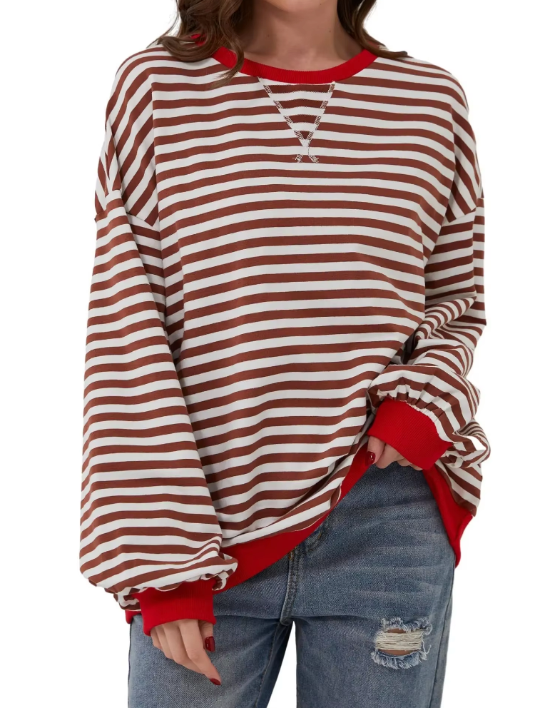 R&B | Lässiges Gestreiftes Sweatshirt Weich und Stilvoll Perfekt für Entspannte Tage