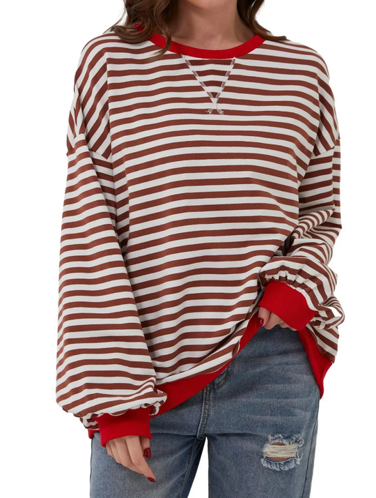R&B | Lässiges Gestreiftes Sweatshirt Weich und Stilvoll Perfekt für Entspannte Tage