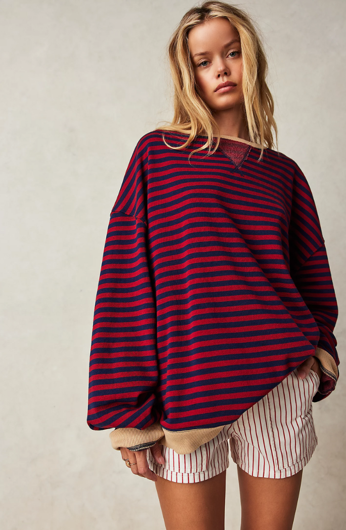 R&B | Lässiges Gestreiftes Sweatshirt Weich und Stilvoll Perfekt für Entspannte Tage