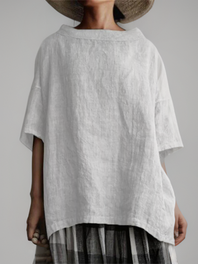 Heidi-Mode | Vintage Tunika in Oversized-Modell mit Boot-Halskette