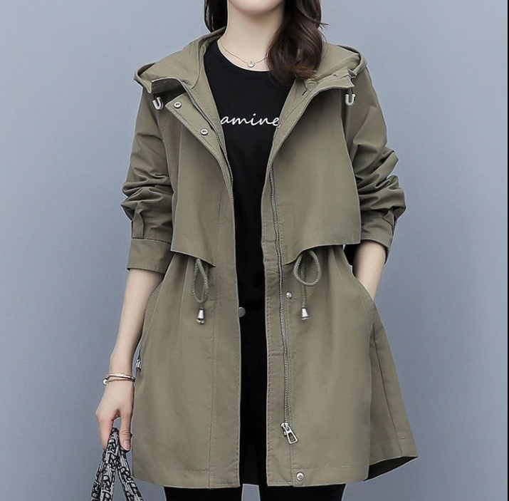 R&B | Langer Wasserdichter Trenchcoat für Damen Mit Kapuze