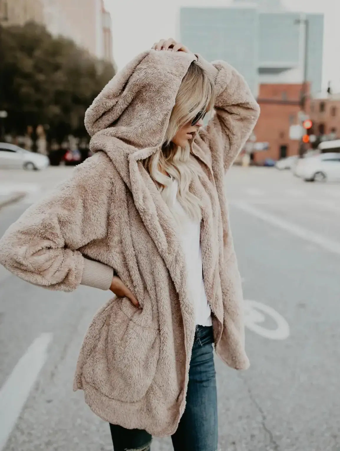 R&B | Warme Teddy Fleecejacke