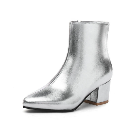 R&B | Stilvolle Silberne Stiefeletten