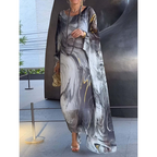 R&B | Chiffon-Kleid mit Marmorprint