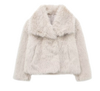R&B | Übergröße Pelzjacke Schalkragen Kürzere Jacke