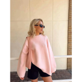 R&B | Übergröße RosA-Damenpullover mit Langen Ärmeln