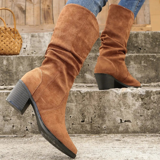R&B | Stiefel - Textil - Knöchelhöhe - Spitzzehe - Mid-Blockabsatz