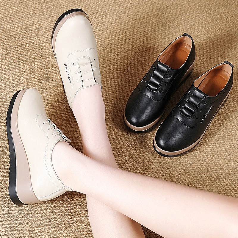 Rutschfeste und strapazierfähige Damen-Keilschuhe aus Leder R&B R&B