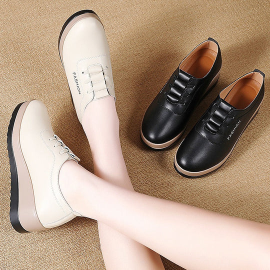 Rutschfeste und strapazierfähige Damen-Keilschuhe aus Leder R&B R&B