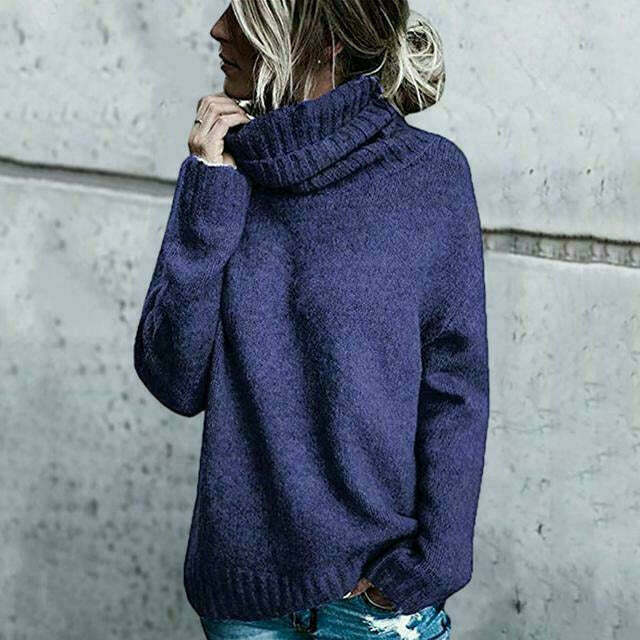 R&B | Pullover - Damen Herbst Übergröße Strick Rollkragenpullover