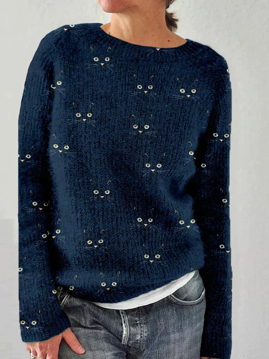 R&B | Stilvolles Sweatshirt mit Katzenmuster