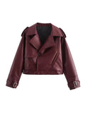 R&B | Leder Crop-Jacke mit Gürtel
