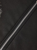 R&B | Hoodie mit Reißverschluss Und Strass-Kreuzmuster
