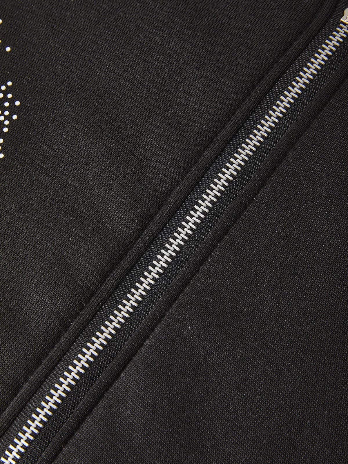 R&B | Hoodie mit Reißverschluss Und Strass-Kreuzmuster