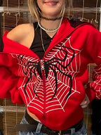 R&B | Hoodie mit Reißverschluss Und Spider-Logo