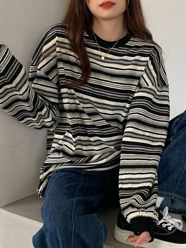 R&B | Oversized Pullover mit Rundhalsausschnitt Und Streifen