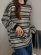 R&B | Oversized Pullover mit Rundhalsausschnitt Und Streifen