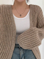 R&B | Oversized Gestrickte Strickjacke mit Langen Ärmeln Und Offener Vorderseite