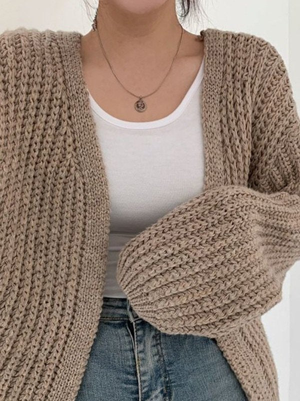 R&B | Oversized Gestrickte Strickjacke mit Langen Ärmeln Und Offener Vorderseite