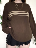 R&B | Vintage Oversized Drei Gestreifte Pullover