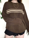 R&B | Vintage Oversized Drei Gestreifte Pullover